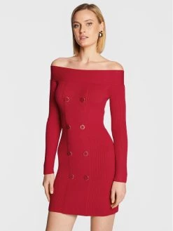 Elisabetta Franchi Γυναίκες Πλεκτά Φορέματα Φόρεμα υφασμάτινο AM-70T-26E2-V520 Κόκκινο Slim Fit