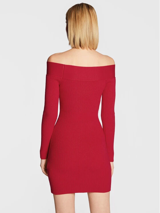 Elisabetta Franchi Γυναίκες Πλεκτά Φορέματα Φόρεμα υφασμάτινο AM-70T-26E2-V520 Κόκκινο Slim Fit 3 Elisabetta Franchi Γυναίκες Πλεκτά Φορέματα Φόρεμα υφασμάτινο AM-70T-26E2-V520 Κόκκινο Slim Fit - Image 3