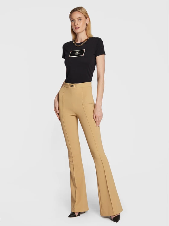Elisabetta Franchi Γυναίκες T-shirts T-Shirt MA-005-26E2-V130 Μαύρο Regular Fit 2 Elisabetta Franchi Γυναίκες T-shirts T-Shirt MA-005-26E2-V130 Μαύρο Regular Fit - Image 2