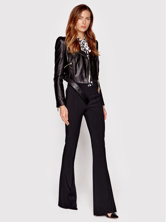 Elisabetta Franchi Γυναίκες Δερμάτινα Μπουφάν Μπουφάν δερμάτινο GD-23Z-26E2-V960 Μαύρο Regular Fit 2 Elisabetta Franchi Γυναίκες Δερμάτινα Μπουφάν Μπουφάν δερμάτινο GD-23Z-26E2-V960 Μαύρο Regular Fit - Image 2