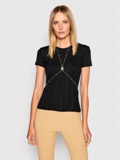 Elisabetta Franchi Γυναίκες T-shirts T-Shirt MA-012-26E2-V180 Μαύρο Regular Fit