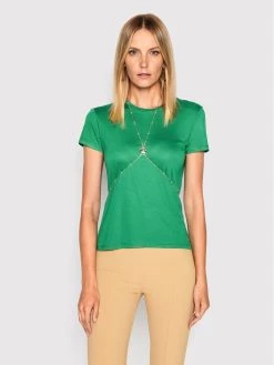 Elisabetta Franchi Γυναίκες T-shirts T-Shirt MA-012-26E2-V180 Πράσινο Regular Fit