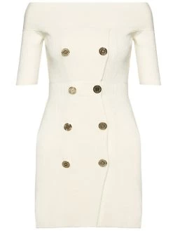 Elisabetta Franchi Γυναίκες Πλεκτά Φορέματα Φόρεμα υφασμάτινο AM-07Q-11E2-V499 Μπεζ Slim Fit -Elisabetta Franchi Εκπτώσεις unnamed file 1137