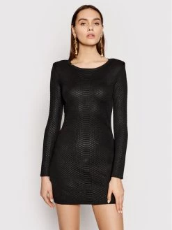 Elisabetta Franchi Γυναίκες Πλεκτά Φορέματα Φόρεμα υφασμάτινο AM-52B-11E2-V380 Μαύρο Slim Fit