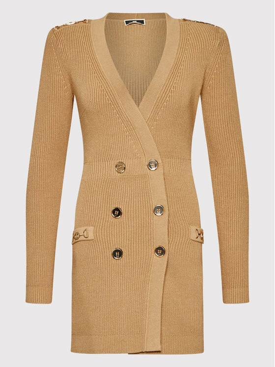 Elisabetta Franchi Γυναίκες Πλεκτά Φορέματα Φόρεμα υφασμάτινο AM-41S-16E2-V450 Καφέ Slim Fit 5 Elisabetta Franchi Γυναίκες Πλεκτά Φορέματα Φόρεμα υφασμάτινο AM-41S-16E2-V450 Καφέ Slim Fit - Image 5