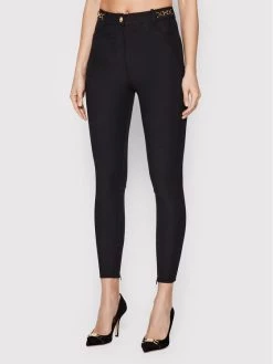 Elisabetta Franchi Γυναίκες Υφασμάτινα Παντελόνια Παντελόνι υφασμάτινο PA-011-16E3-V360 Μαύρο Slim Fit