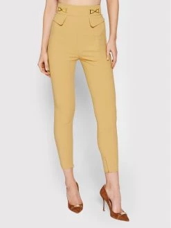 Elisabetta Franchi Γυναίκες Υφασμάτινα Παντελόνια Παντελόνι υφασμάτινο PA-378-16E3-V340 Μπεζ Slim Fit