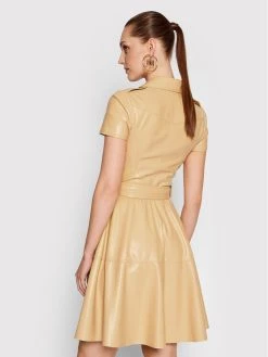 Elisabetta Franchi Γυναίκες Δερμάτινα Φορέματα Φόρεμα από απομίμηση δέρματος AB-077-21E2-V540 Μπεζ Slim Fit -Elisabetta Franchi Εκπτώσεις unnamed file 1176