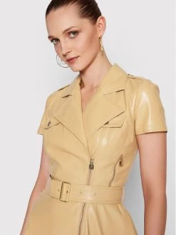 Elisabetta Franchi Γυναίκες Δερμάτινα Φορέματα Φόρεμα από απομίμηση δέρματος AB-077-21E2-V540 Μπεζ Slim Fit -Elisabetta Franchi Εκπτώσεις unnamed file 1177