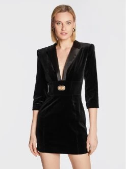 Elisabetta Franchi Γυναίκες Κοκτέιλ Φορέματα Φόρεμα κοκτέιλ AB-226-27E2-V640 Μαύρο Slim Fit