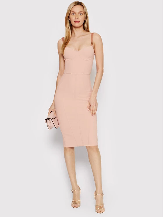 Elisabetta Franchi Γυναίκες Κοκτέιλ Φορέματα Φόρεμα κοκτέιλ AB-066-21E2-V320 Ροζ Slim Fit 2 Elisabetta Franchi Γυναίκες Κοκτέιλ Φορέματα Φόρεμα κοκτέιλ AB-066-21E2-V320 Ροζ Slim Fit - Image 2