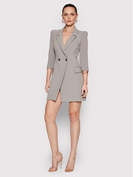 Elisabetta Franchi Γυναίκες Κοκτέιλ Φορέματα Φόρεμα κοκτέιλ AB-077-16E3-V460 Γκρι Slim Fit 2 Elisabetta Franchi Γυναίκες Κοκτέιλ Φορέματα Φόρεμα κοκτέιλ AB-077-16E3-V460 Γκρι Slim Fit - Image 2
