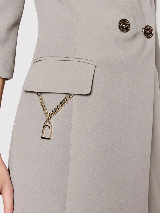 Elisabetta Franchi Γυναίκες Κοκτέιλ Φορέματα Φόρεμα κοκτέιλ AB-077-16E3-V460 Γκρι Slim Fit 4 Elisabetta Franchi Γυναίκες Κοκτέιλ Φορέματα Φόρεμα κοκτέιλ AB-077-16E3-V460 Γκρι Slim Fit - Image 4