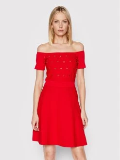 Elisabetta Franchi Γυναίκες Κοκτέιλ Φορέματα Φόρεμα κοκτέιλ AM-19B-21E2-V390 Κόκκινο Slim Fit