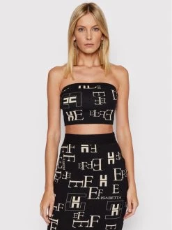Elisabetta Franchi Γυναίκες Tops Τοπ TK-43Q-21E2-V190 Μαύρο Slim Fit