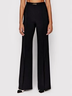 Elisabetta Franchi Γυναίκες Υφασμάτινα Παντελόνια Παντελόνι υφασμάτινο PA-012-21E2-V290 Μαύρο Regular Fit