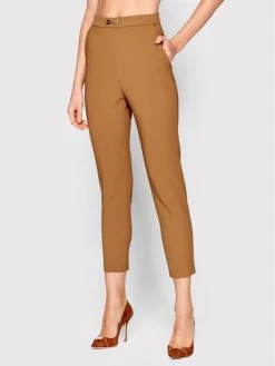 Elisabetta Franchi Γυναίκες Υφασμάτινα Παντελόνια Παντελόνι υφασμάτινο PA-010-21E2-V280 Καφέ Slim Fit