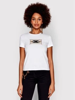 Elisabetta Franchi Γυναίκες T-shirts T-Shirt MA-018-21E2-V130 Λευκό Regular Fit