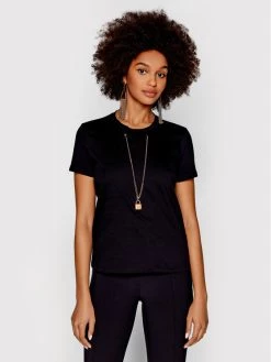 Elisabetta Franchi Γυναίκες T-shirts T-Shirt MA-013-21E2-V175 Μαύρο Regular FIt