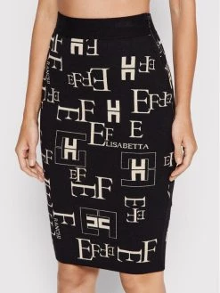 Elisabetta Franchi Γυναίκες Φούστες Pencil Φούστα Pencil GK-47Q-21E2-V200 Μαύρο Slim Fit