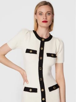 Elisabetta Franchi Γυναίκες Πλεκτά Φορέματα Φόρεμα υφασμάτινο AM-69Q-26E2-V470 Μπεζ Slim Fit -Elisabetta Franchi Εκπτώσεις unnamed file 137