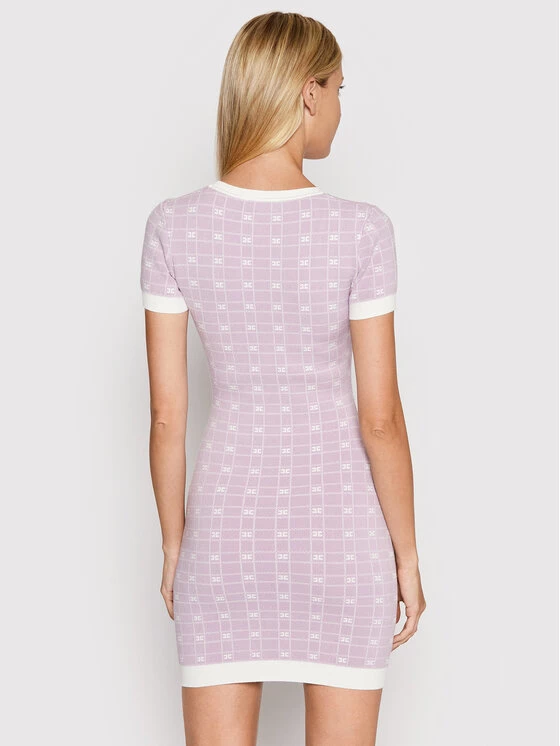 Elisabetta Franchi Γυναίκες Πλεκτά Φορέματα Φόρεμα υφασμάτινο AM-07Q-21E2-V380 Μωβ Slim Fit 3 Elisabetta Franchi Γυναίκες Πλεκτά Φορέματα Φόρεμα υφασμάτινο AM-07Q-21E2-V380 Μωβ Slim Fit - Image 3