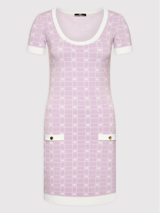 Elisabetta Franchi Γυναίκες Πλεκτά Φορέματα Φόρεμα υφασμάτινο AM-07Q-21E2-V380 Μωβ Slim Fit 5 Elisabetta Franchi Γυναίκες Πλεκτά Φορέματα Φόρεμα υφασμάτινο AM-07Q-21E2-V380 Μωβ Slim Fit - Image 5