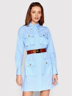 Elisabetta Franchi Γυναίκες Φορέματα σε Στυλ Πουκάμισο & Σεμιζιέ Φόρεμα πουκάμισο AB-105-21E2-V440 Μπλε Regular Fit