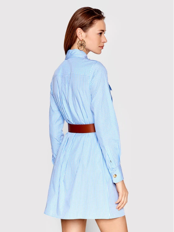 Elisabetta Franchi Γυναίκες Φορέματα σε Στυλ Πουκάμισο & Σεμιζιέ Φόρεμα πουκάμισο AB-105-21E2-V440 Μπλε Regular Fit 3 Elisabetta Franchi Γυναίκες Φορέματα σε Στυλ Πουκάμισο & Σεμιζιέ Φόρεμα πουκάμισο AB-105-21E2-V440 Μπλε Regular Fit - Image 3