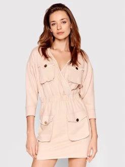 Elisabetta Franchi Γυναίκες Πλεκτά Φορέματα Φόρεμα υφασμάτινο AB-082-21E2-V380 Μπεζ Regular Fit