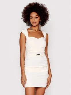 Elisabetta Franchi Γυναίκες Κοκτέιλ Φορέματα Φόρεμα κοκτέιλ AB-063-21E2-V290 Μπεζ Slim Fit