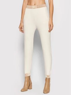 Elisabetta Franchi Γυναίκες Παντελόνια Φόρμας Παντελόνι φόρμας KP-20S-16E2-V300 Μπεζ Regular Fit