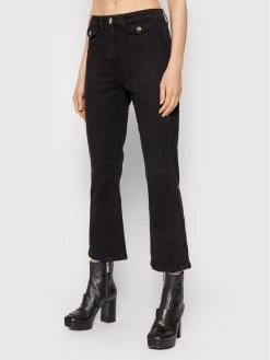 Elisabetta Franchi Γυναίκες Τζιν PJ-12D-16E2-V290 Μαύρο Bootcut Fit