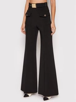 Elisabetta Franchi Γυναίκες Υφασμάτινα Παντελόνια Παντελόνι υφασμάτινο PA-013-16E2-V360 Μαύρο Regular Fit