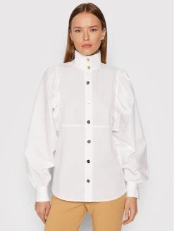 Elisabetta Franchi Γυναίκες Casual Πουκάμισα Πουκάμισο CA-296-16E2-V360 Λευκό Slim Fit