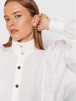 Elisabetta Franchi Γυναίκες Casual Πουκάμισα Πουκάμισο CA-296-16E2-V360 Λευκό Slim Fit -Elisabetta Franchi Εκπτώσεις unnamed file 1462