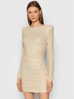 Elisabetta Franchi Γυναίκες Κοκτέιλ Φορέματα Φόρεμα κοκτέιλ AB-007-16E2-V450 Μπεζ Slim Fit