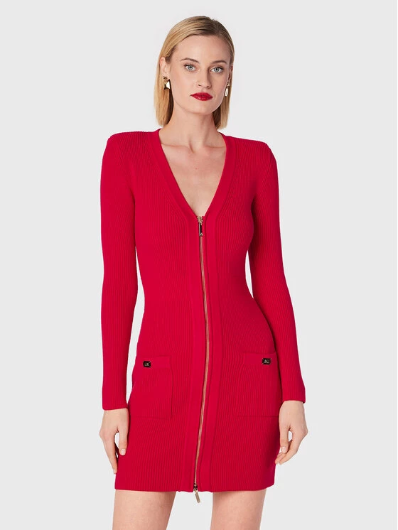 Elisabetta Franchi Γυναίκες Πλεκτά Φορέματα Φόρεμα υφασμάτινο AM-65T-26E2-V550 Κόκκινο Slim Fit 1 Elisabetta Franchi Γυναίκες Πλεκτά Φορέματα Φόρεμα υφασμάτινο AM-65T-26E2-V550 Κόκκινο Slim Fit