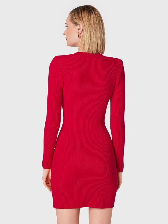 Elisabetta Franchi Γυναίκες Πλεκτά Φορέματα Φόρεμα υφασμάτινο AM-65T-26E2-V550 Κόκκινο Slim Fit 3 Elisabetta Franchi Γυναίκες Πλεκτά Φορέματα Φόρεμα υφασμάτινο AM-65T-26E2-V550 Κόκκινο Slim Fit - Image 3