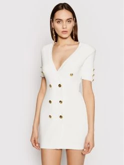 Elisabetta Franchi Γυναίκες Πλεκτά Φορέματα Φόρεμα υφασμάτινο AM-05S-11E2-V440 Λευκό Slim Fit