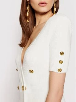 Elisabetta Franchi Γυναίκες Πλεκτά Φορέματα Φόρεμα υφασμάτινο AM-05S-11E2-V440 Λευκό Slim Fit -Elisabetta Franchi Εκπτώσεις unnamed file 1528