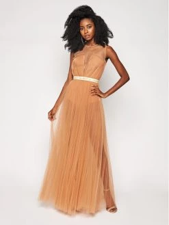 Elisabetta Franchi Γυναίκες Βραδινά Φορέματα Φόρεμα βραδινό AB-001-06E2-V769 Ροζ Waisted Fit