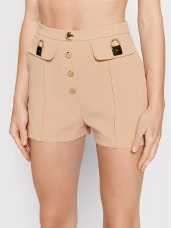 Elisabetta Franchi Γυναίκες Υφασμάτινα Σορτς Σορτς υφασμάτινο SH-012-22E2-V300 Μπεζ Regular Fit