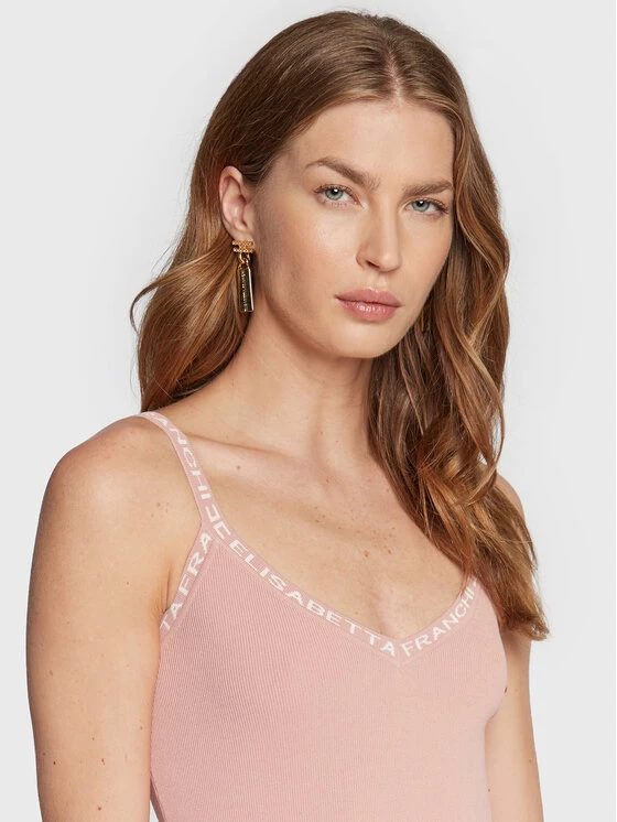 Elisabetta Franchi Γυναίκες Καθημερινά Φορέματα Φόρεμα καθημερινό AM-36B-26E2-V250 Ροζ Slim Fit 4 Elisabetta Franchi Γυναίκες Καθημερινά Φορέματα Φόρεμα καθημερινό AM-36B-26E2-V250 Ροζ Slim Fit - Image 4