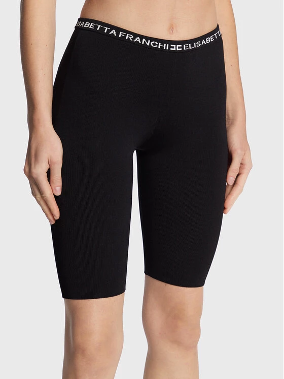 Elisabetta Franchi Γυναίκες Αθλητικά Σορτς Σορτς ποδηλασίας KS-05B-26E2-V210 Μαύρο Slim Fit 1 Elisabetta Franchi Γυναίκες Αθλητικά Σορτς Σορτς ποδηλασίας KS-05B-26E2-V210 Μαύρο Slim Fit