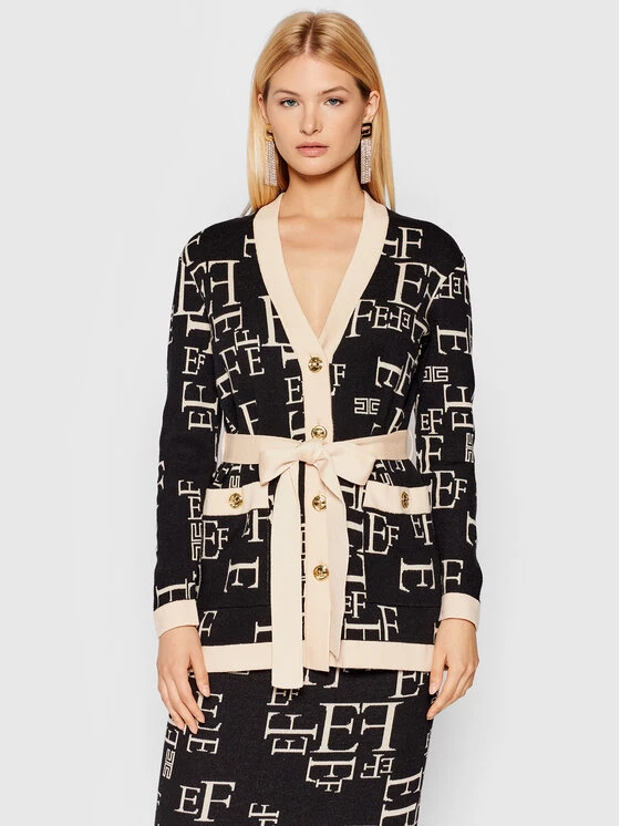 Elisabetta Franchi Γυναίκες Ζακέτες Ζακέτα MK-630-16E2-V590 Μαύρο Regular Fit 1 Elisabetta Franchi Γυναίκες Ζακέτες Ζακέτα MK-630-16E2-V590 Μαύρο Regular Fit