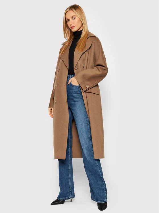 Elisabetta Franchi Γυναίκες Μεταβατικά Παλτά Μάλλινο παλτό CP-33W-16E2-V770 Καφέ Regular Fit 2 Elisabetta Franchi Γυναίκες Μεταβατικά Παλτά Μάλλινο παλτό CP-33W-16E2-V770 Καφέ Regular Fit - Image 2