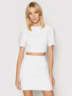 Elisabetta Franchi Γυναίκες Μπλουζάκια Σετ μπλουζάκι και φούστα KC-17Q-11E2-V540 Λευκό Slim Fit