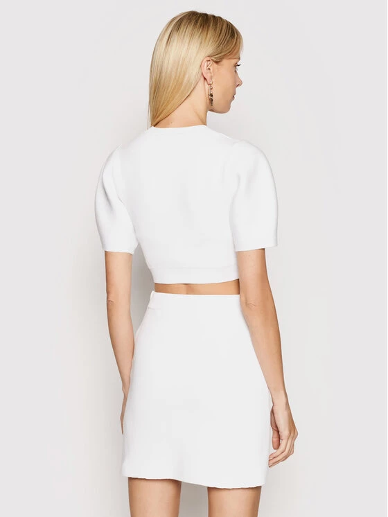 Elisabetta Franchi Γυναίκες Μπλουζάκια Σετ μπλουζάκι και φούστα KC-17Q-11E2-V540 Λευκό Slim Fit 3 Elisabetta Franchi Γυναίκες Μπλουζάκια Σετ μπλουζάκι και φούστα KC-17Q-11E2-V540 Λευκό Slim Fit - Image 3