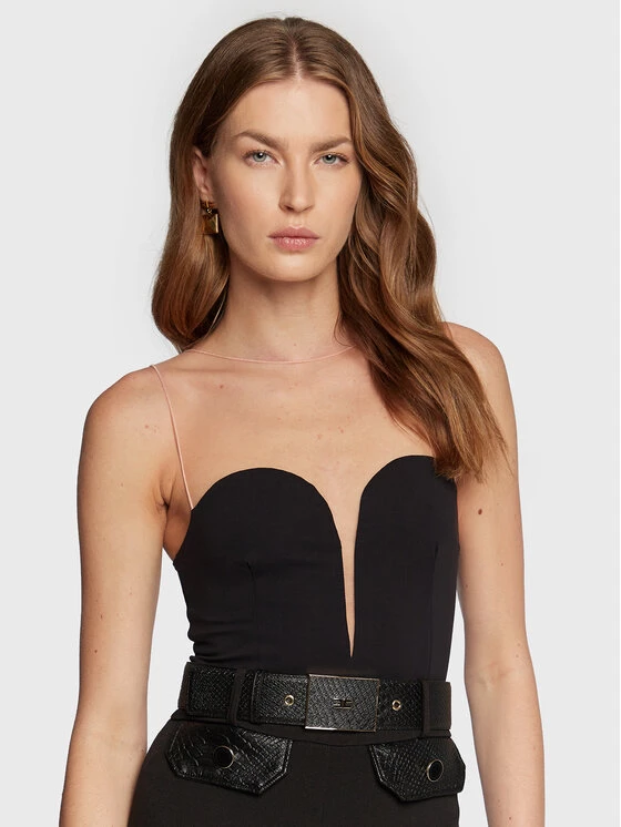 Elisabetta Franchi Γυναίκες Κορμάκια κορμάκι BO-008-27E2-V200 Μαύρο Slim Fit 4 Elisabetta Franchi Γυναίκες Κορμάκια κορμάκι BO-008-27E2-V200 Μαύρο Slim Fit - Image 4